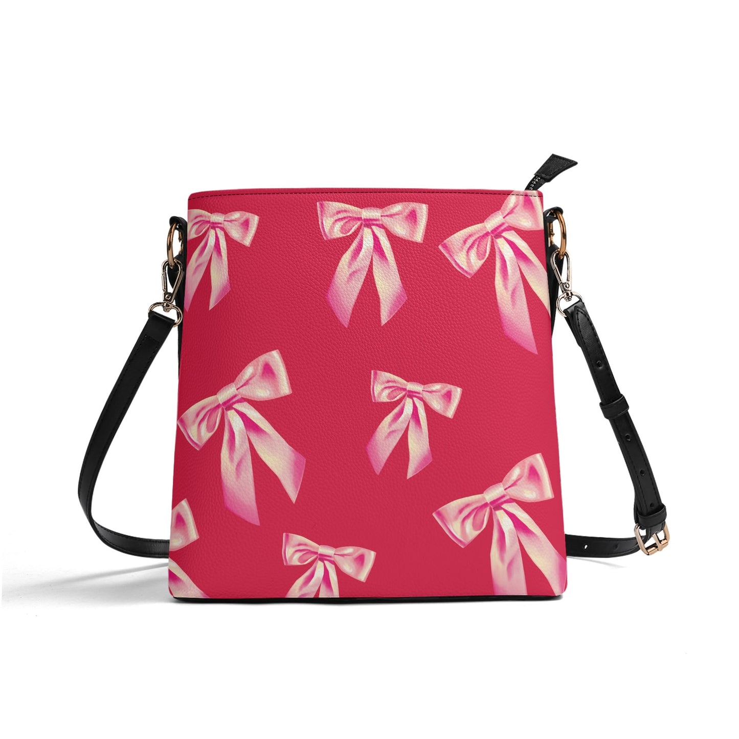 Cherry Pink and Bow Bucket Bag