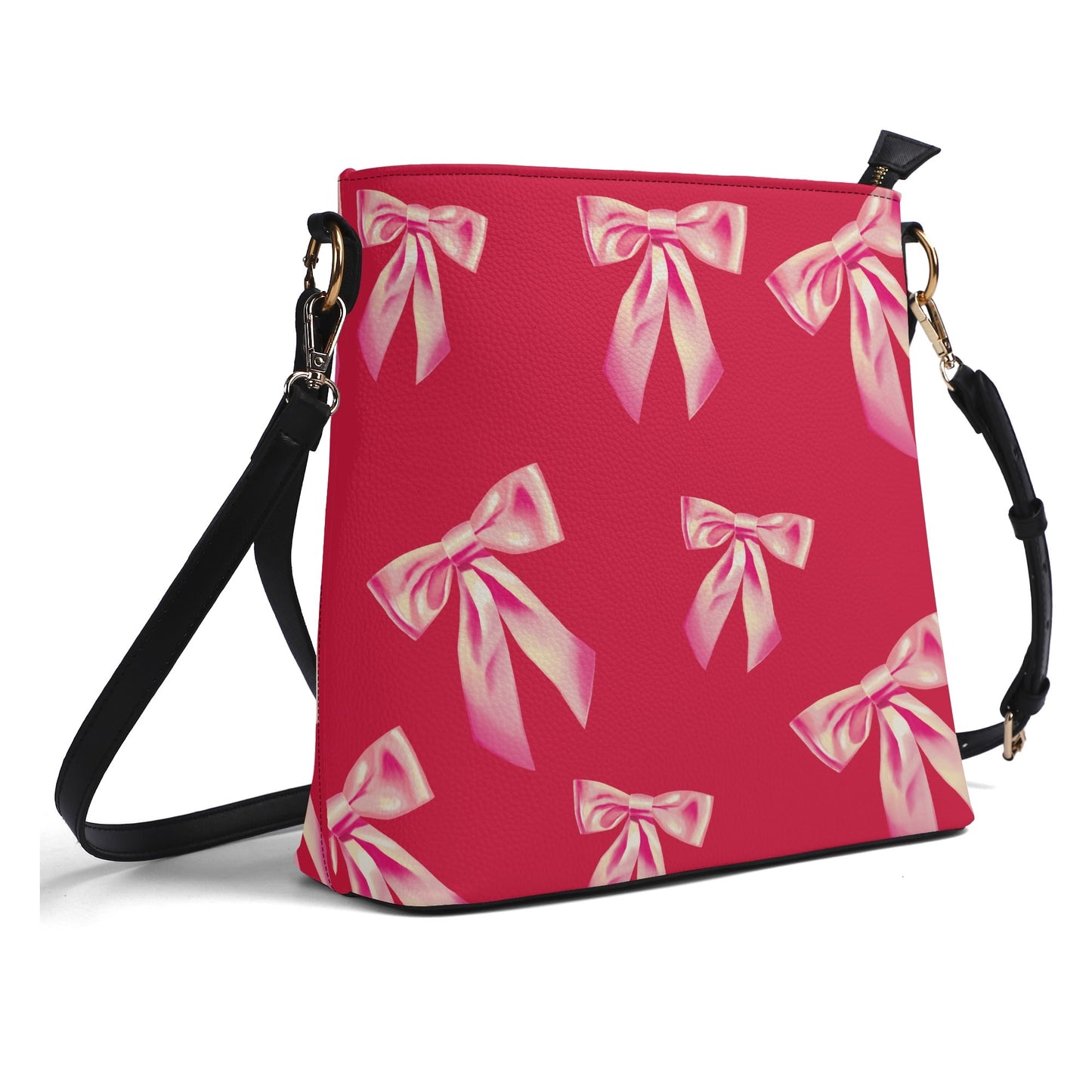 Cherry Pink and Bow Bucket Bag