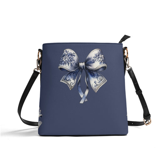 Deep Blue Bows Bucket bag