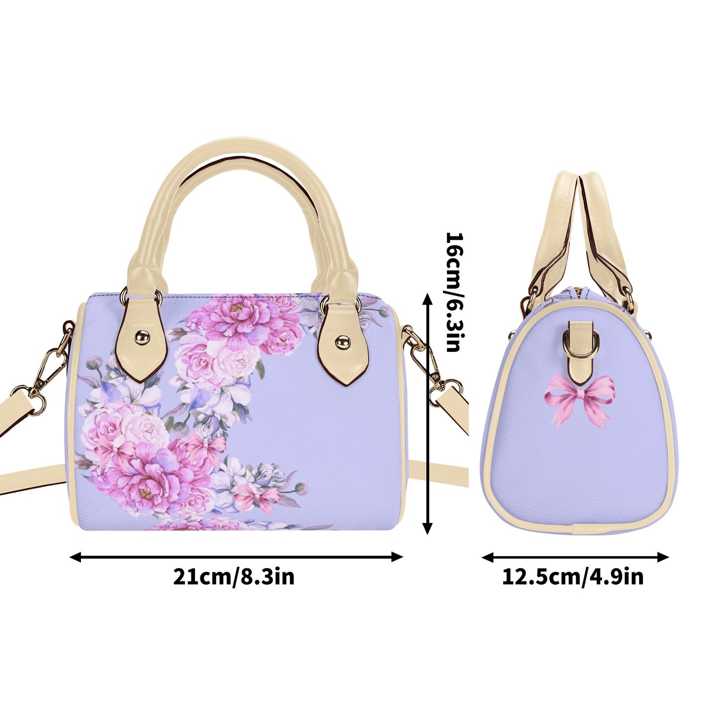 Lilac Florals Boston Bag