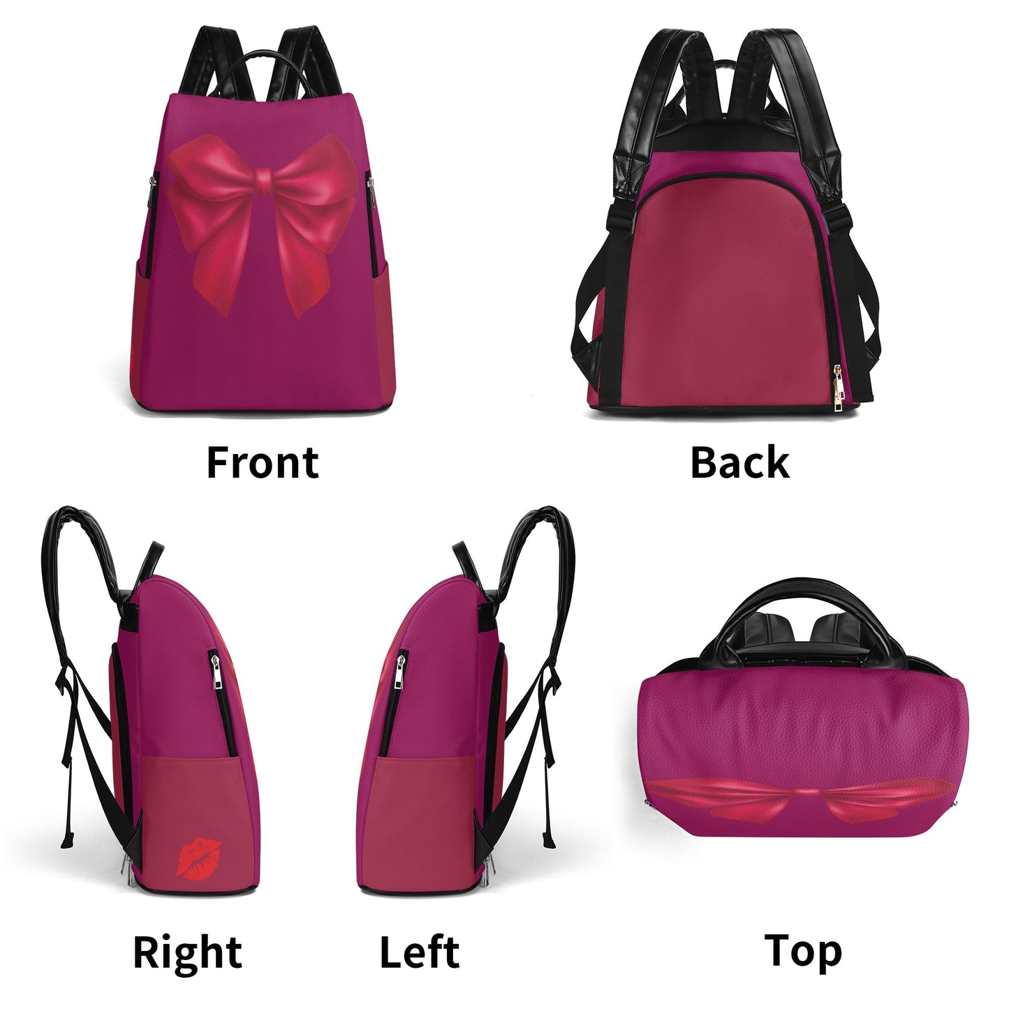 Magenta Kiss Bow Backpack