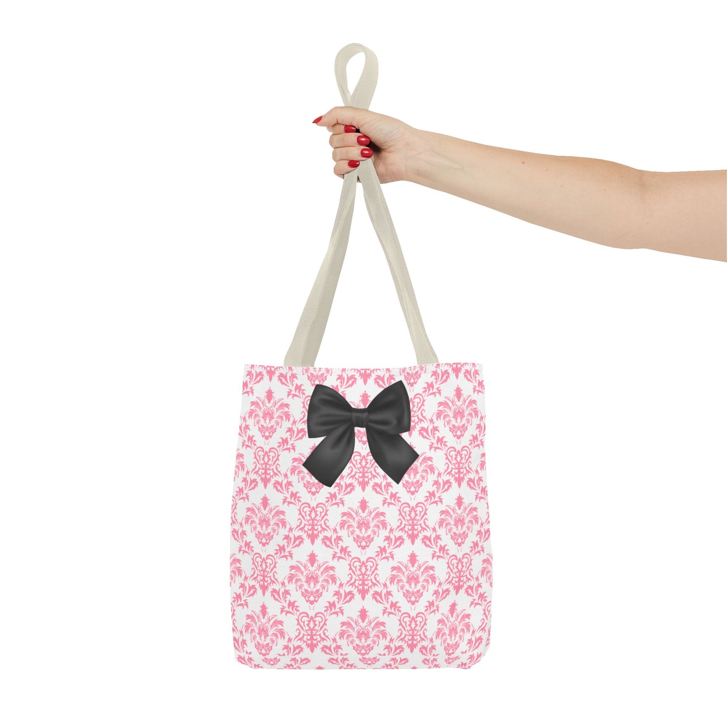 Pink & Black Damask Tote