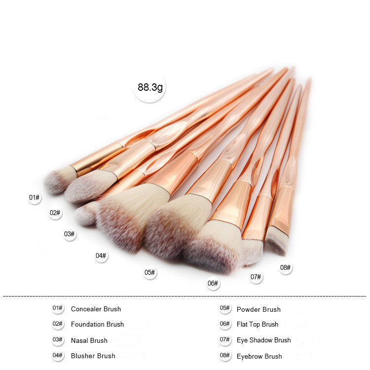 RoseGold makeup brush set