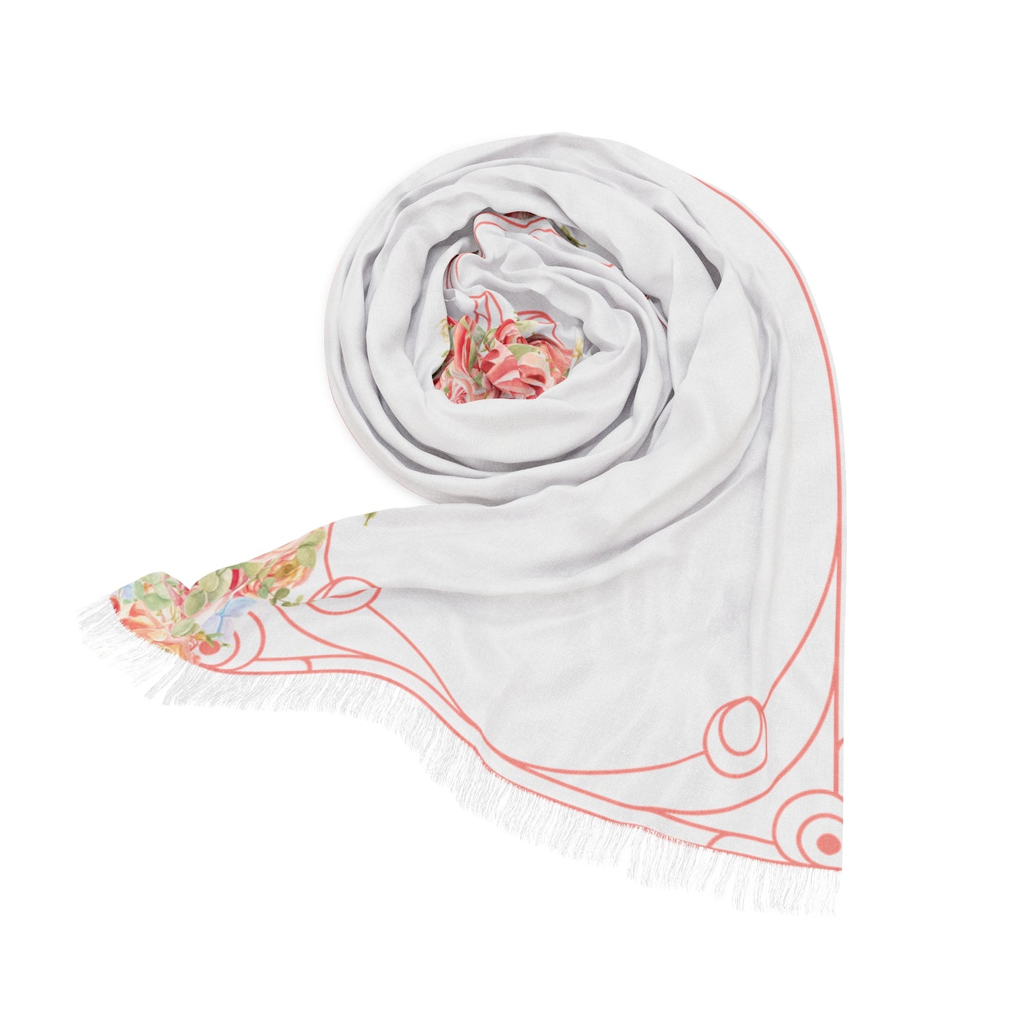 Rose White Scarf