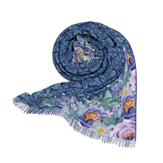 Blue Damask Scarf