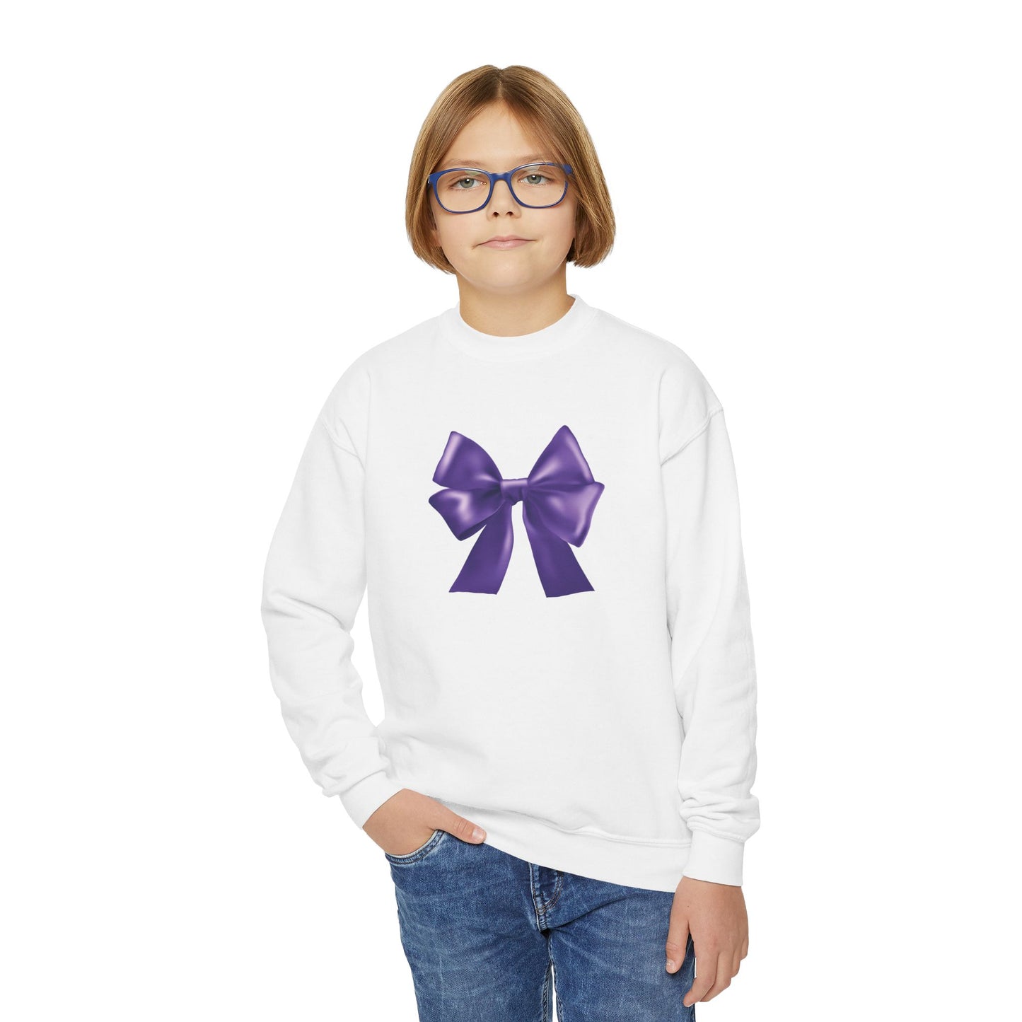 Purple Bow Sweatshirt (Kids)