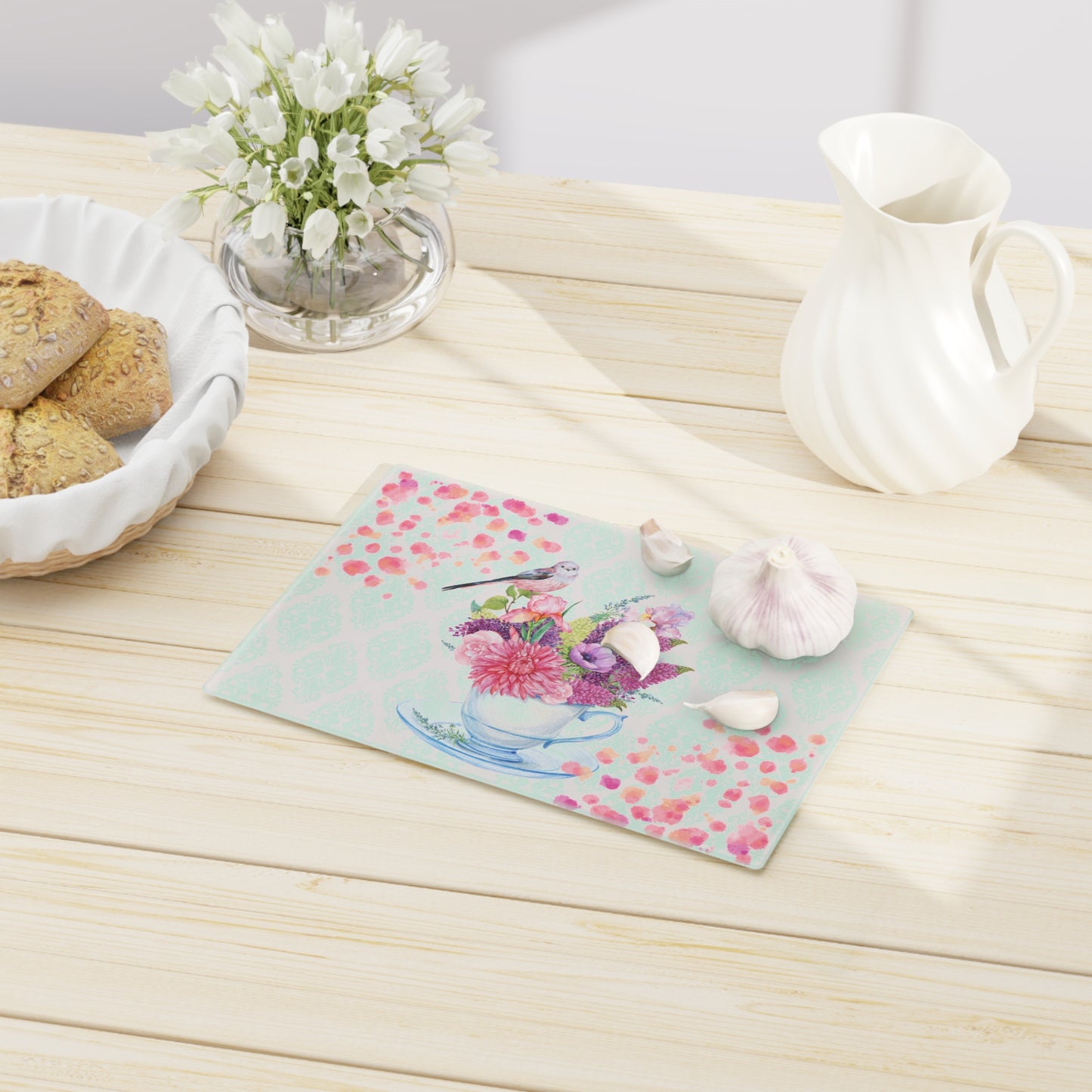 Bird Teacup Cutting Board