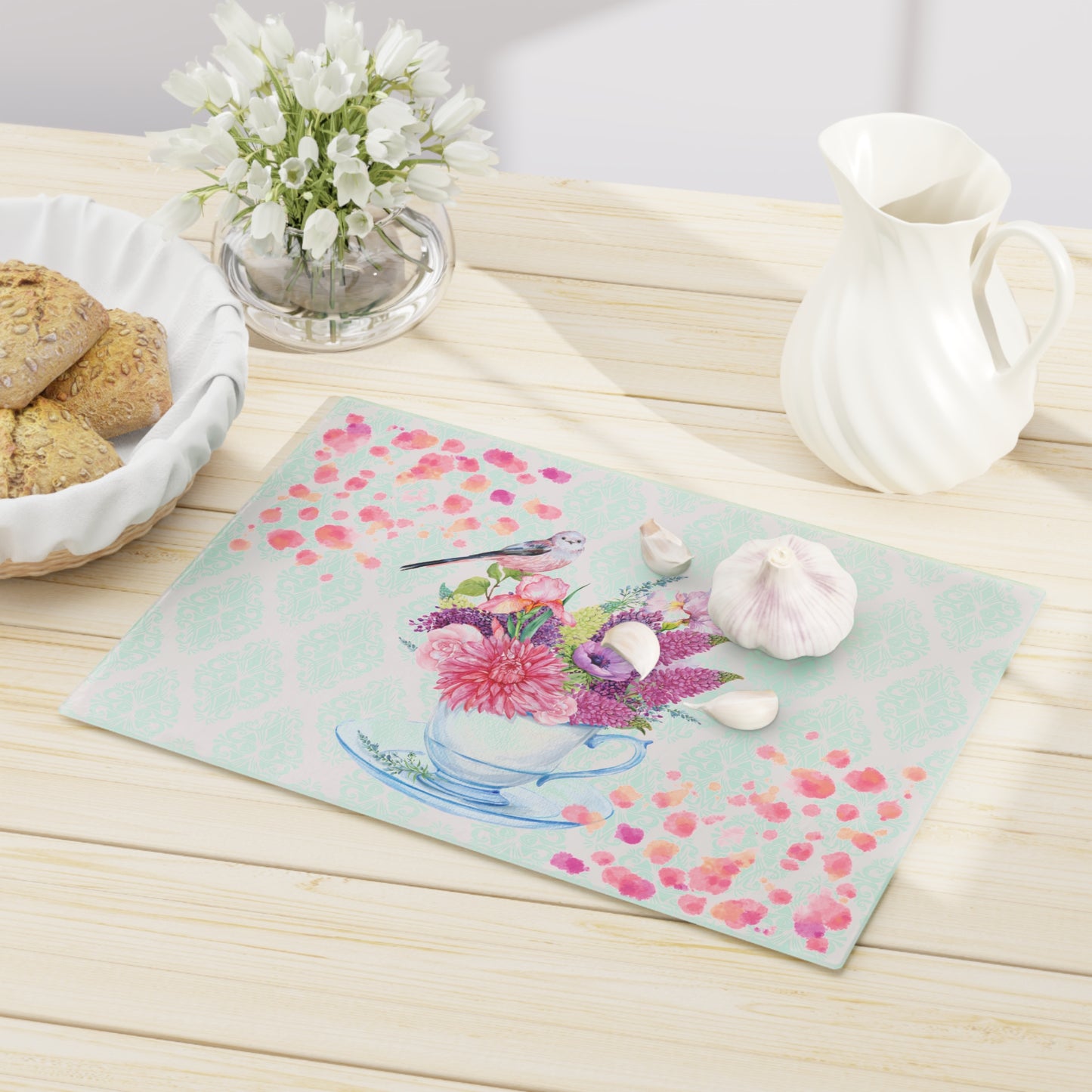 Bird Teacup Cutting Board