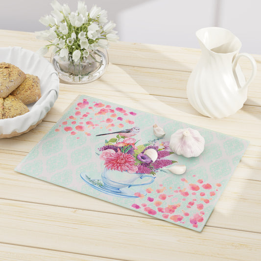 Bird Teacup Cutting Board