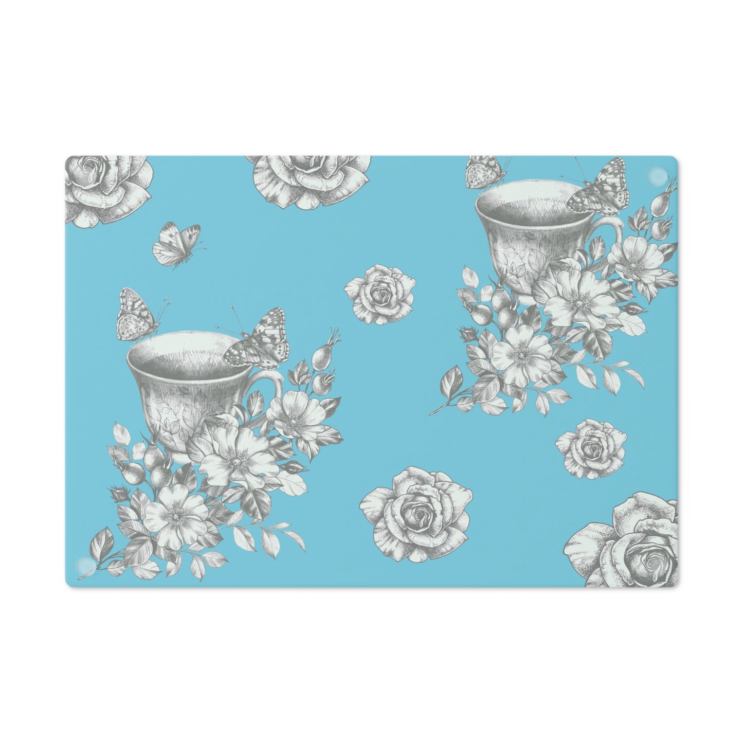 Vintage Cup Cutting Board-Teal