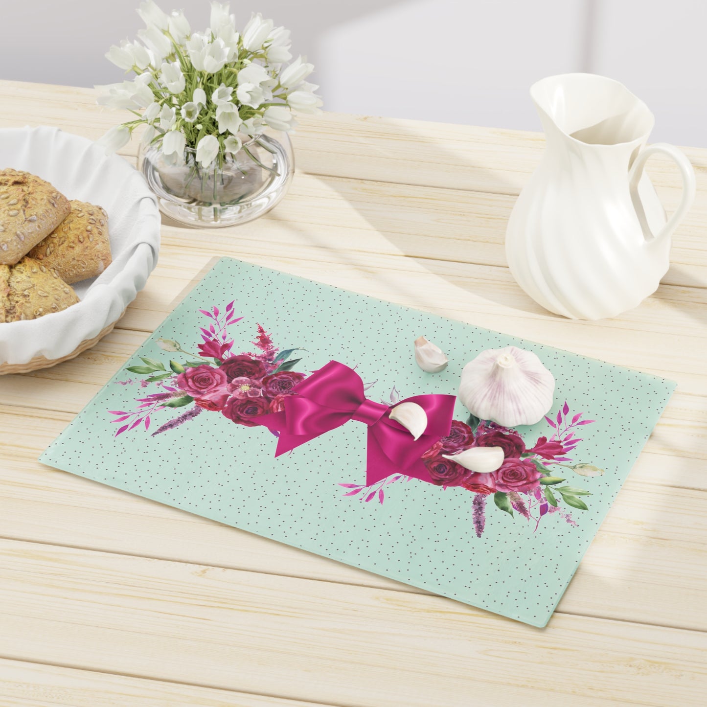 Floral Bow Cutting Board