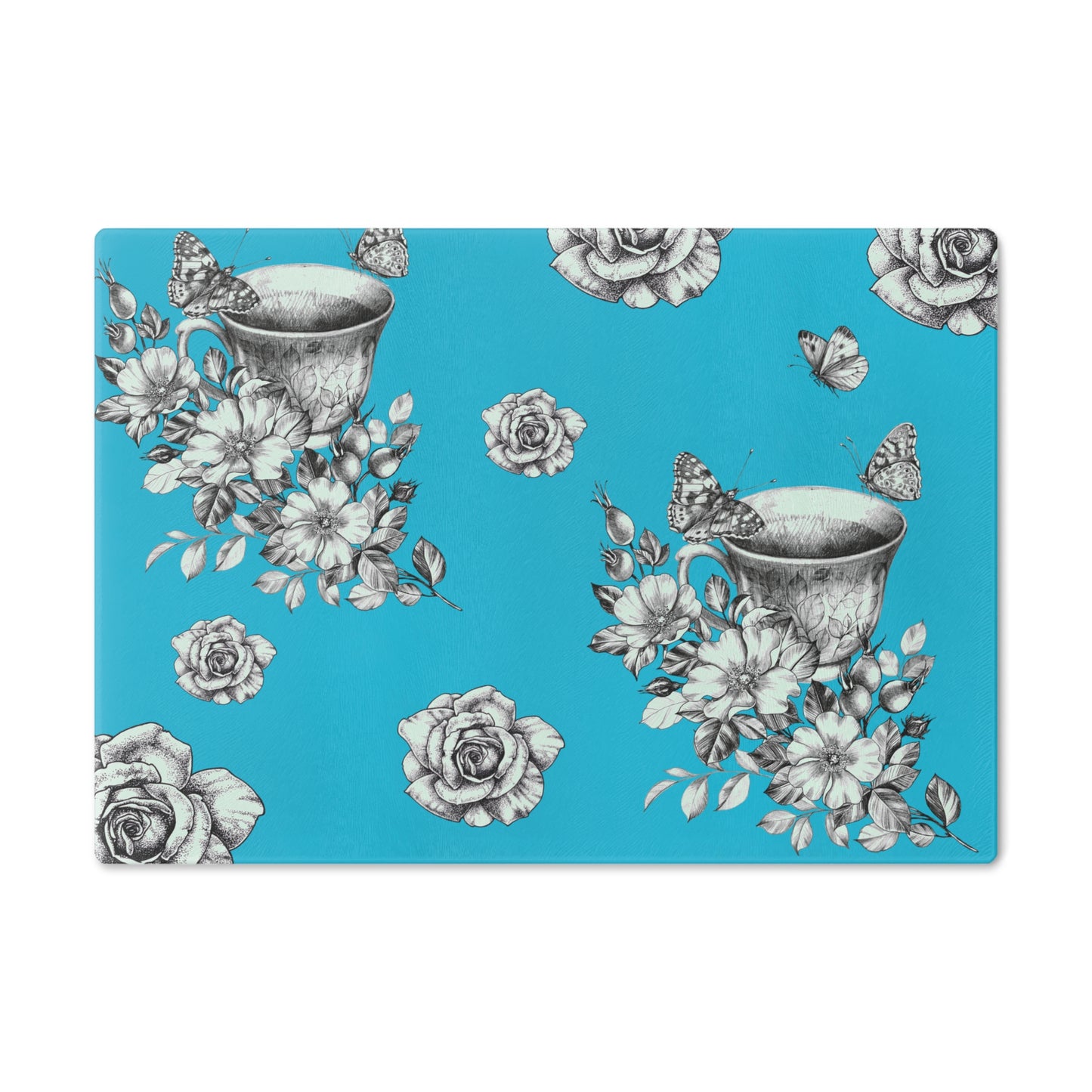 Vintage Cup Cutting Board-Teal