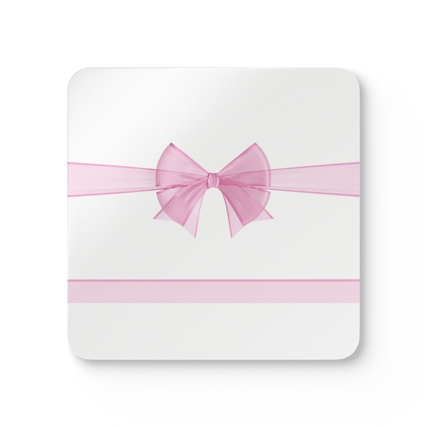 Pink Bow Coaster Set