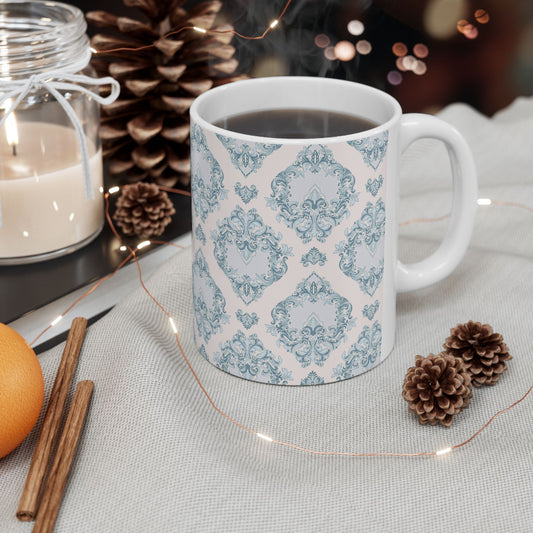 Blue Damask Mug