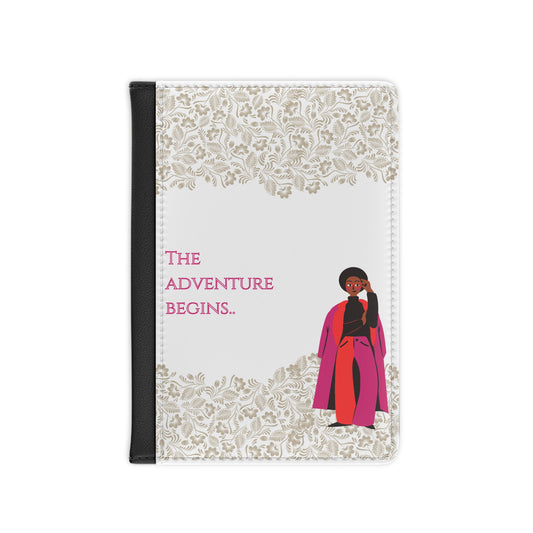 The Adventure Begins Passport Holder -White