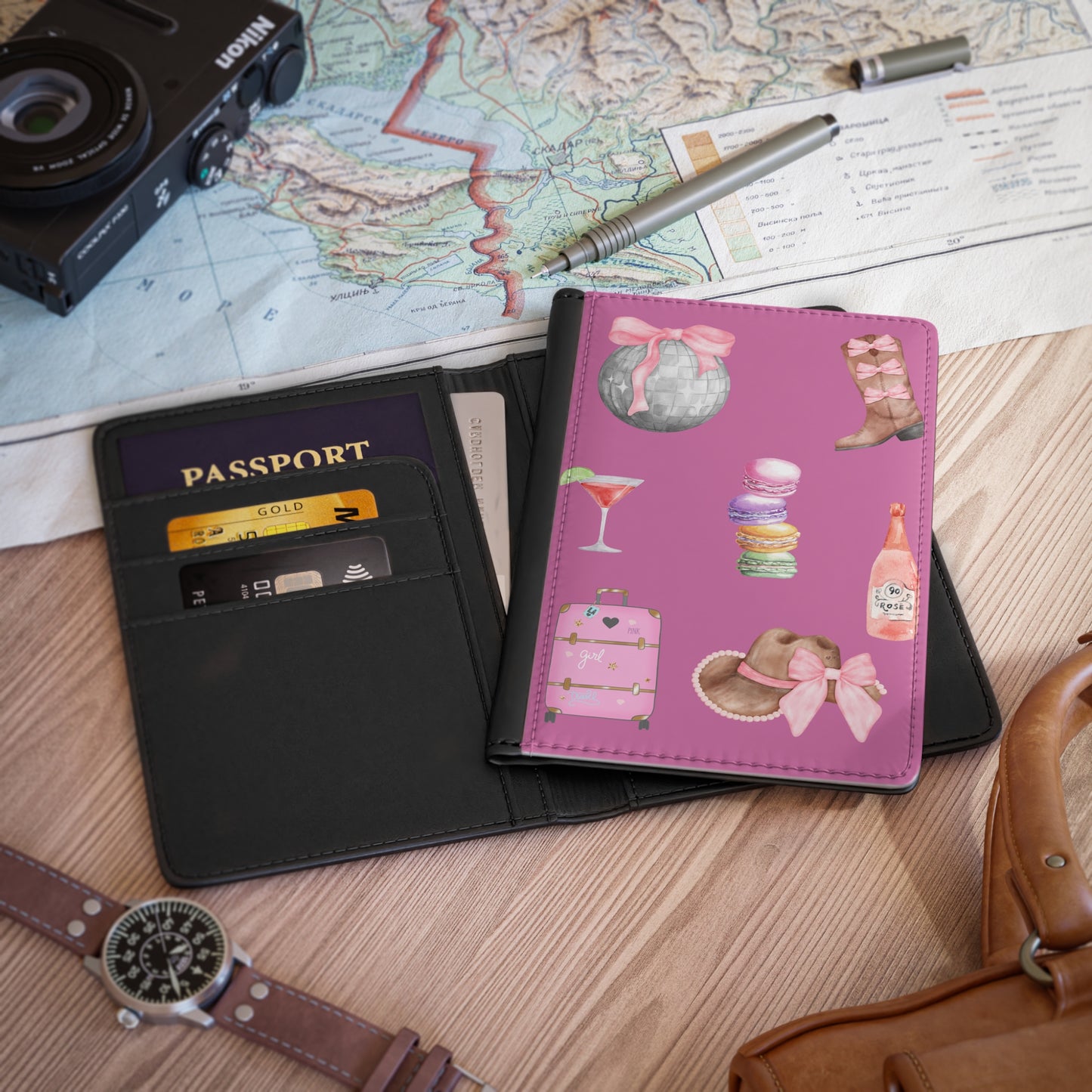 Travel in Style Passport Holder-Pink