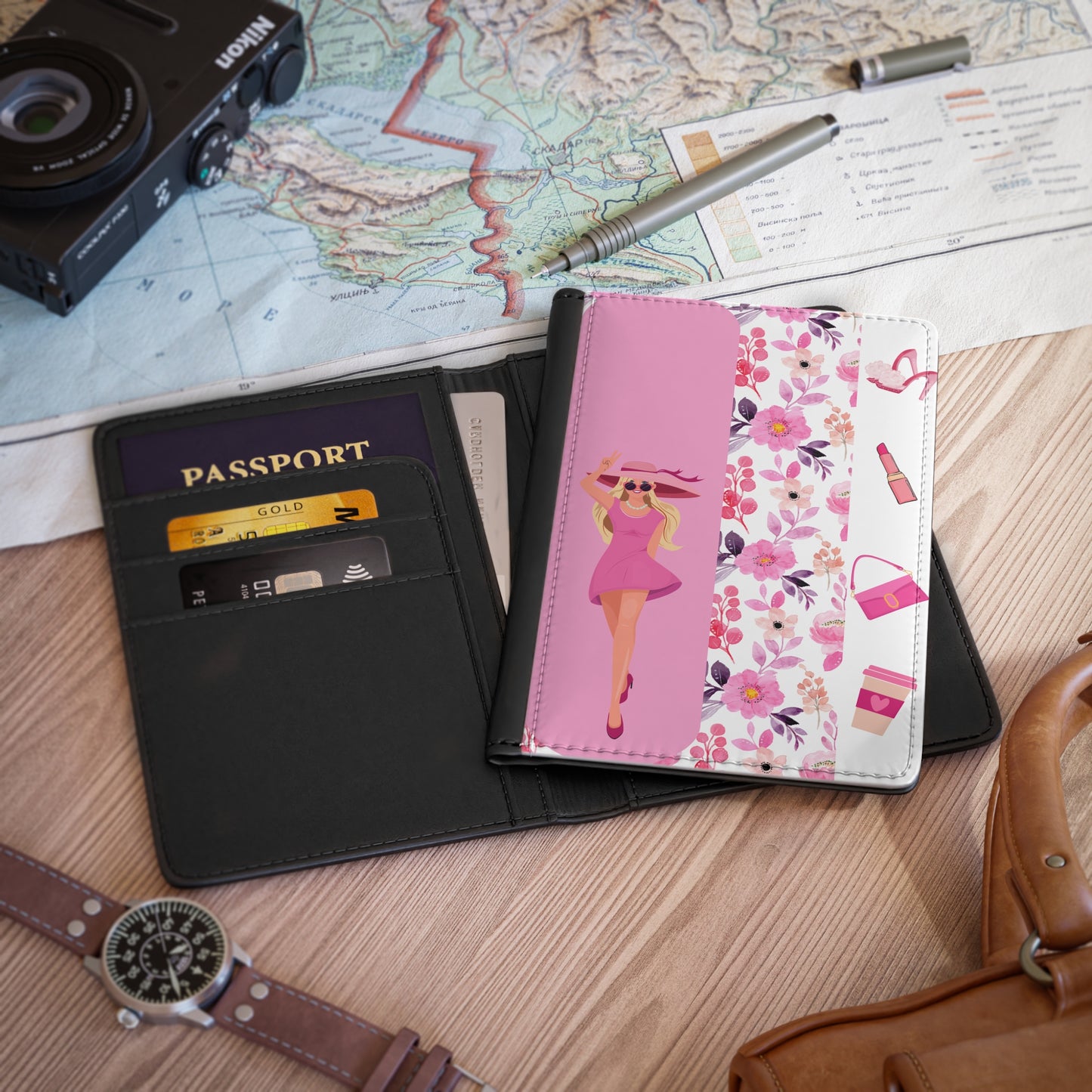 Pink Glam Passport Holder