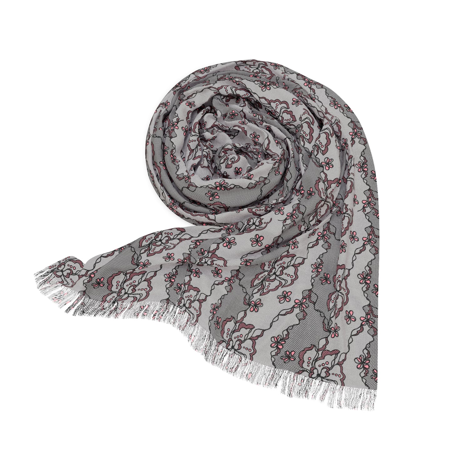 Pink&Black Lace Scarf