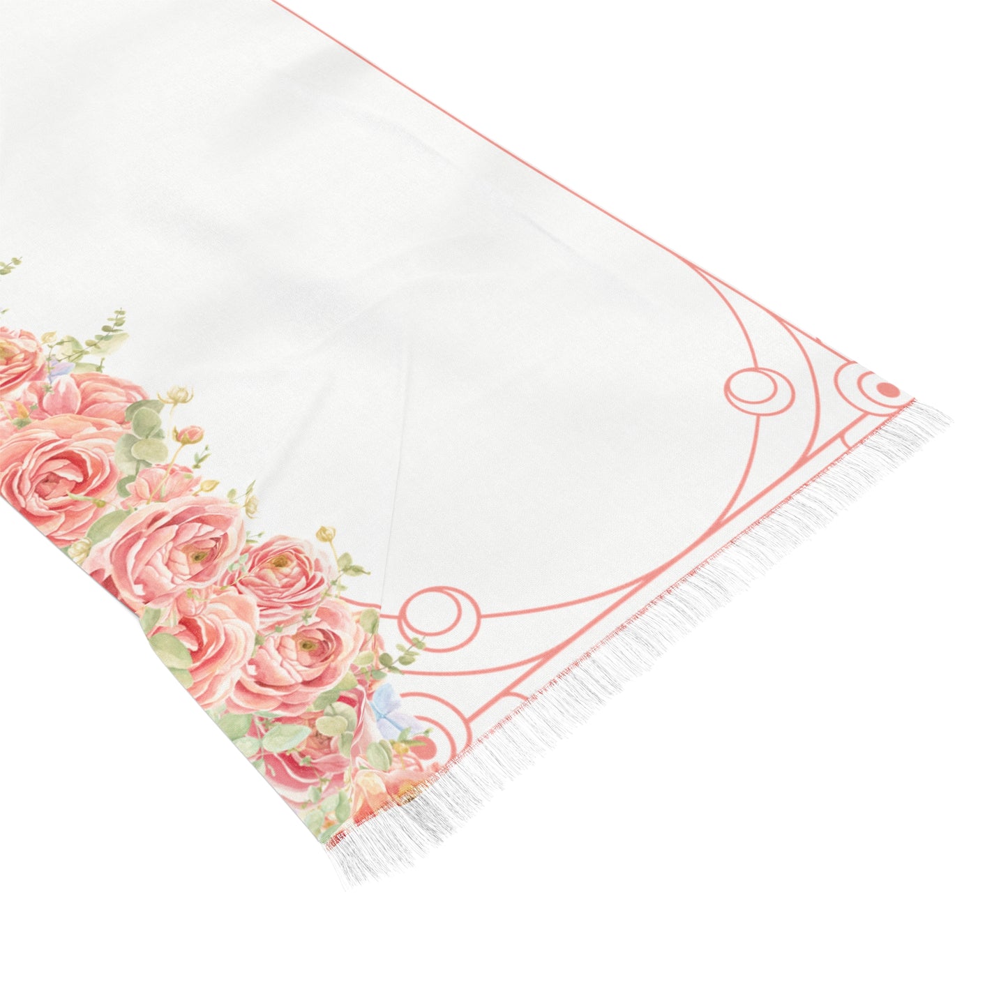 Rose White Scarf