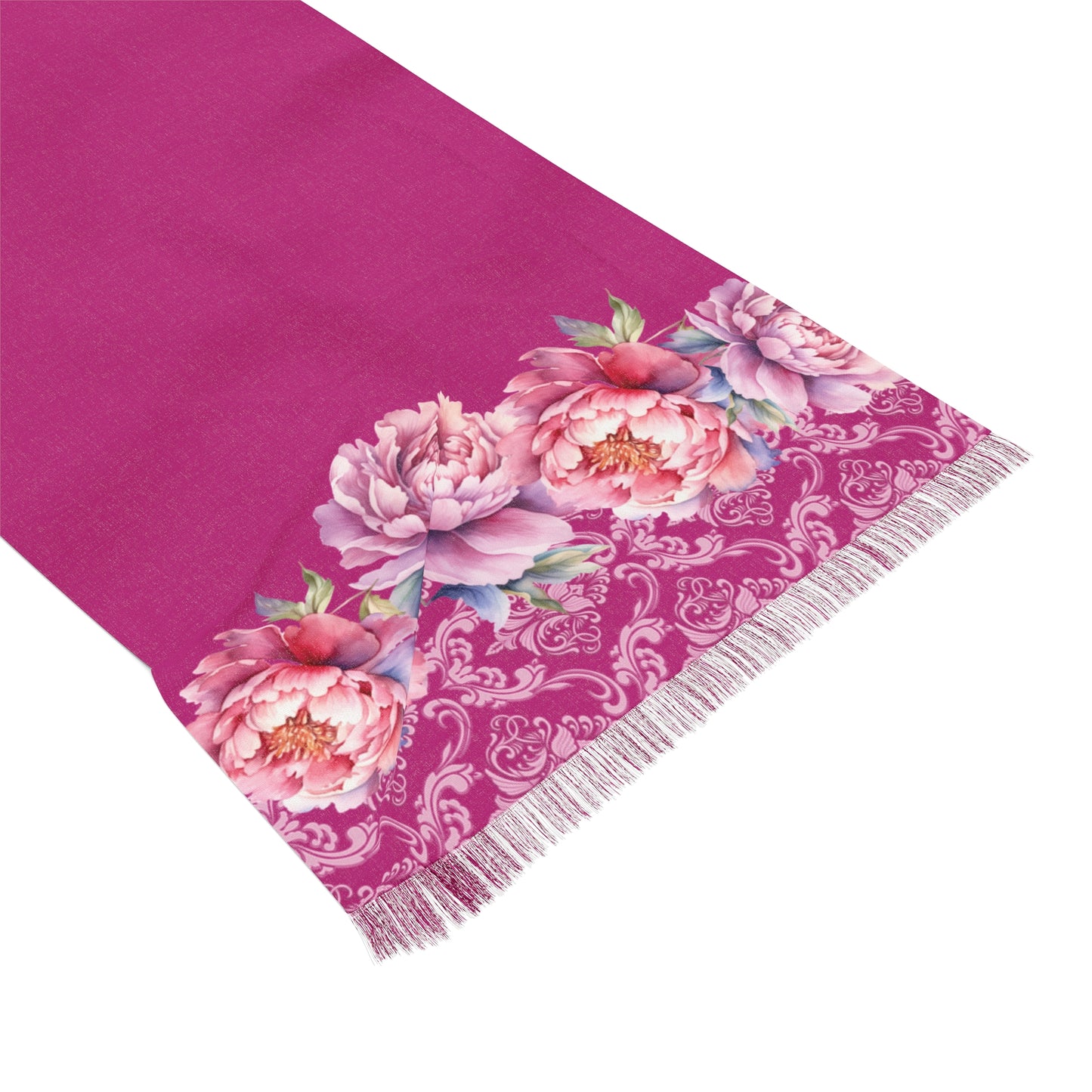 Dark Pink Floral Scarf