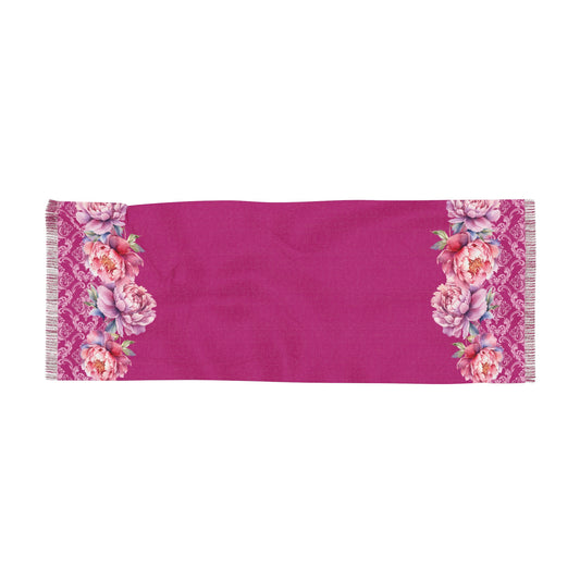 Dark Pink Floral Scarf