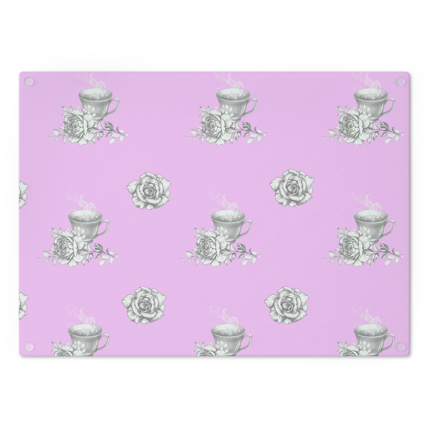 Purple Bird Teacup Cutting Board