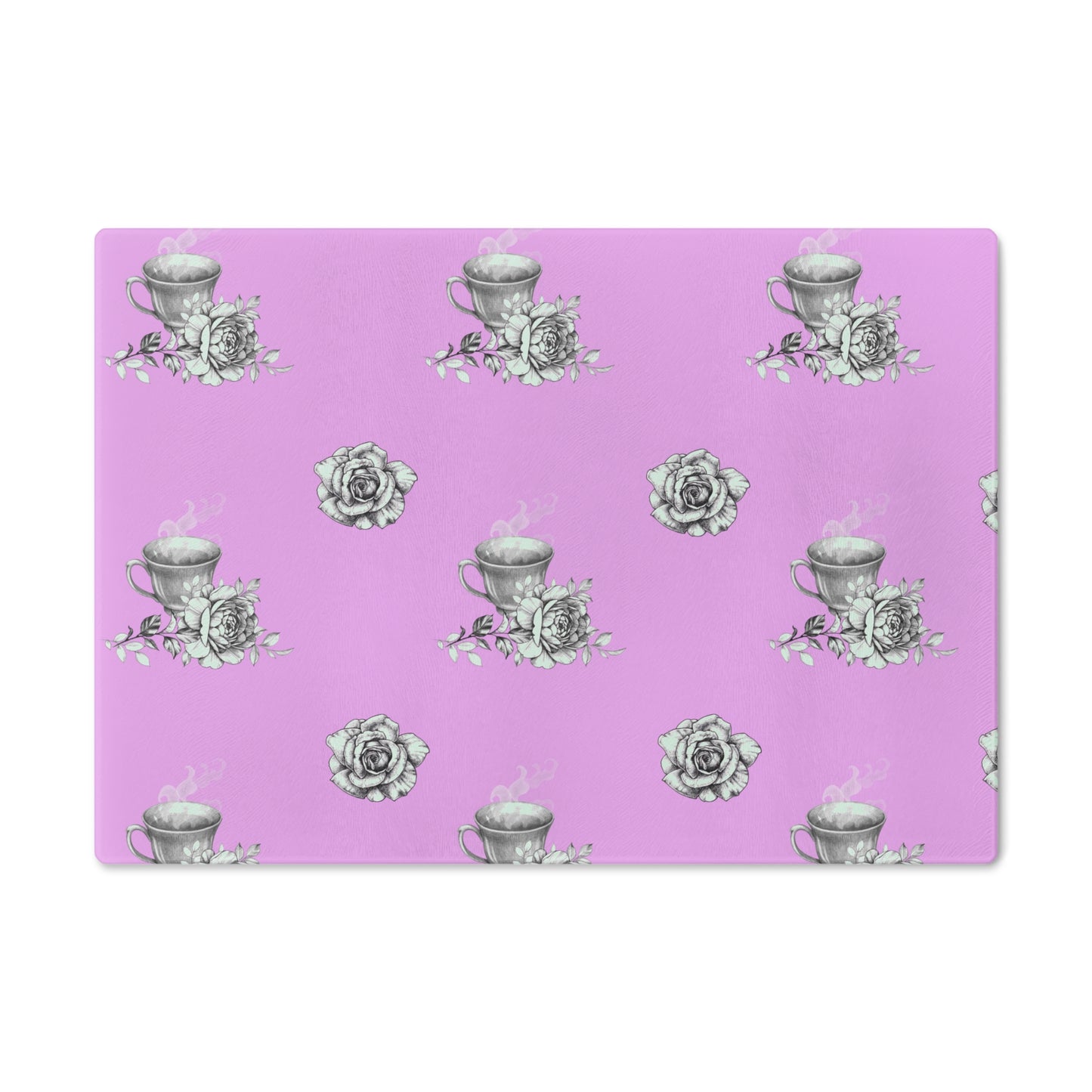 Purple Bird Teacup Cutting Board