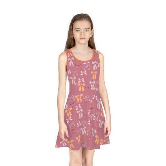 Fall Bows Dress-Kids(pink)