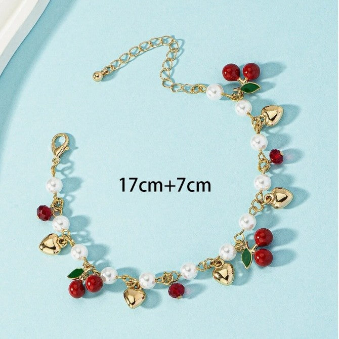 Cherries & Hearts Bracelet