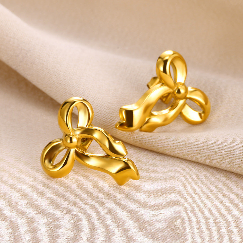 Bow Stainless Steel Ear Studs