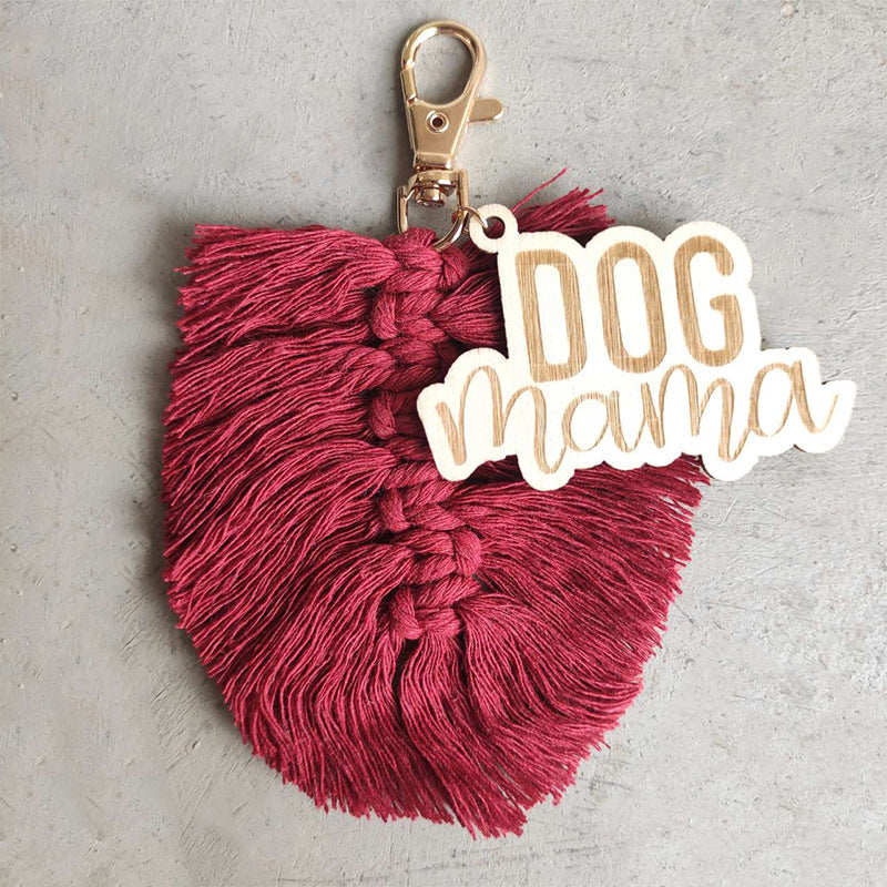 Dog Mama Tassel keychain