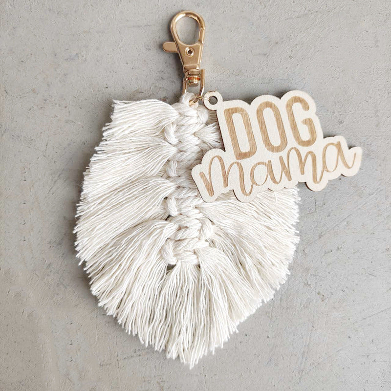 Dog Mama Tassel keychain