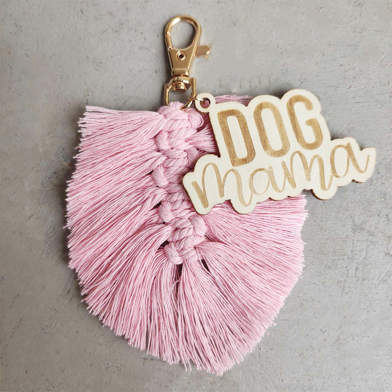 Dog Mama Tassel keychain