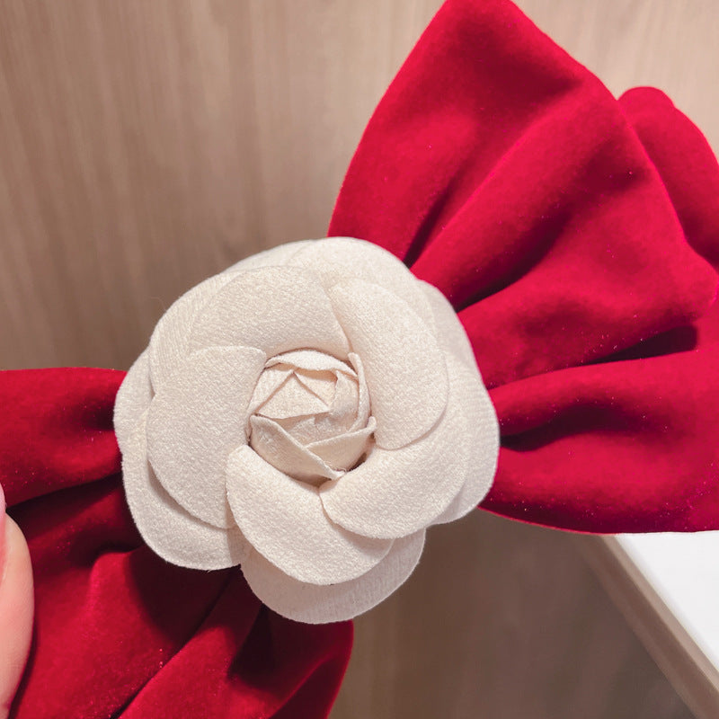 Camellia bowknot hair clip