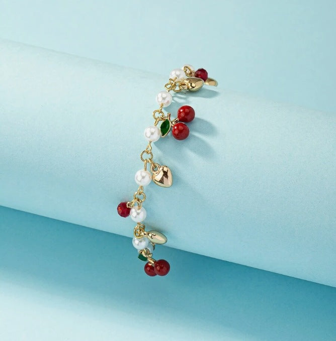 Cherries & Hearts Bracelet