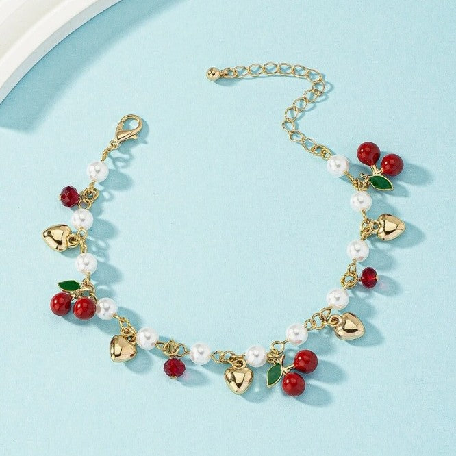 Cherries & Hearts Bracelet