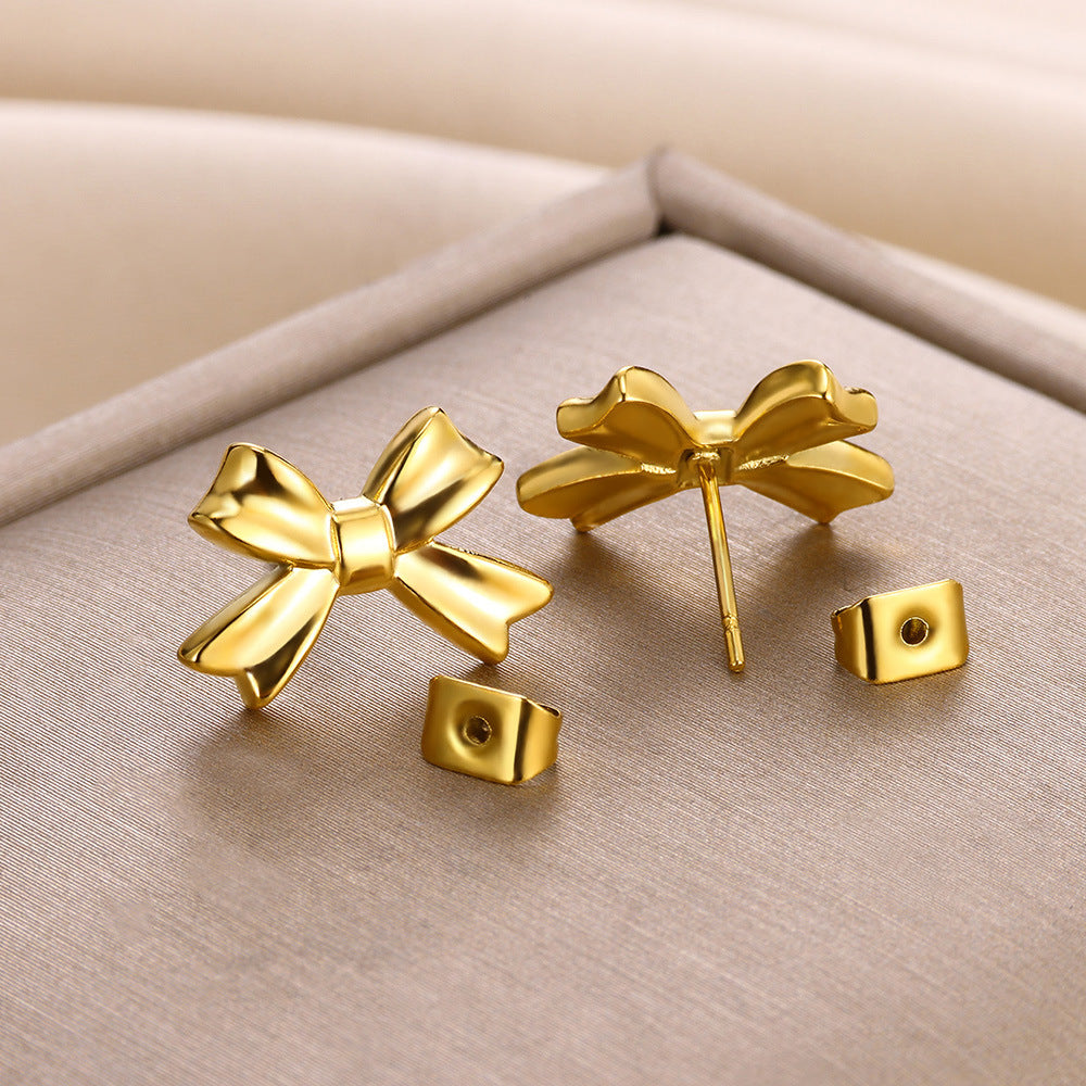 Bow Stainless Steel Ear Studs