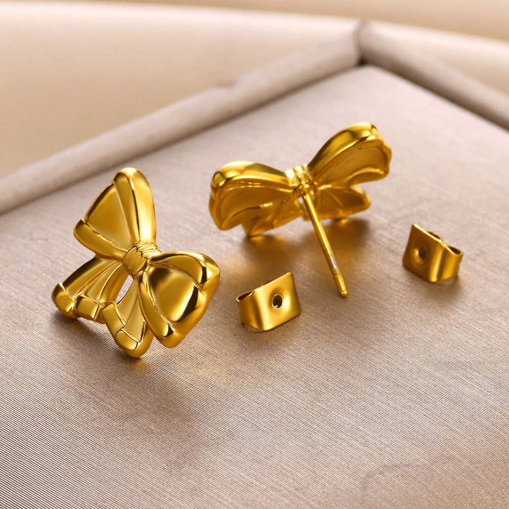 Bow Stainless Steel Ear Studs