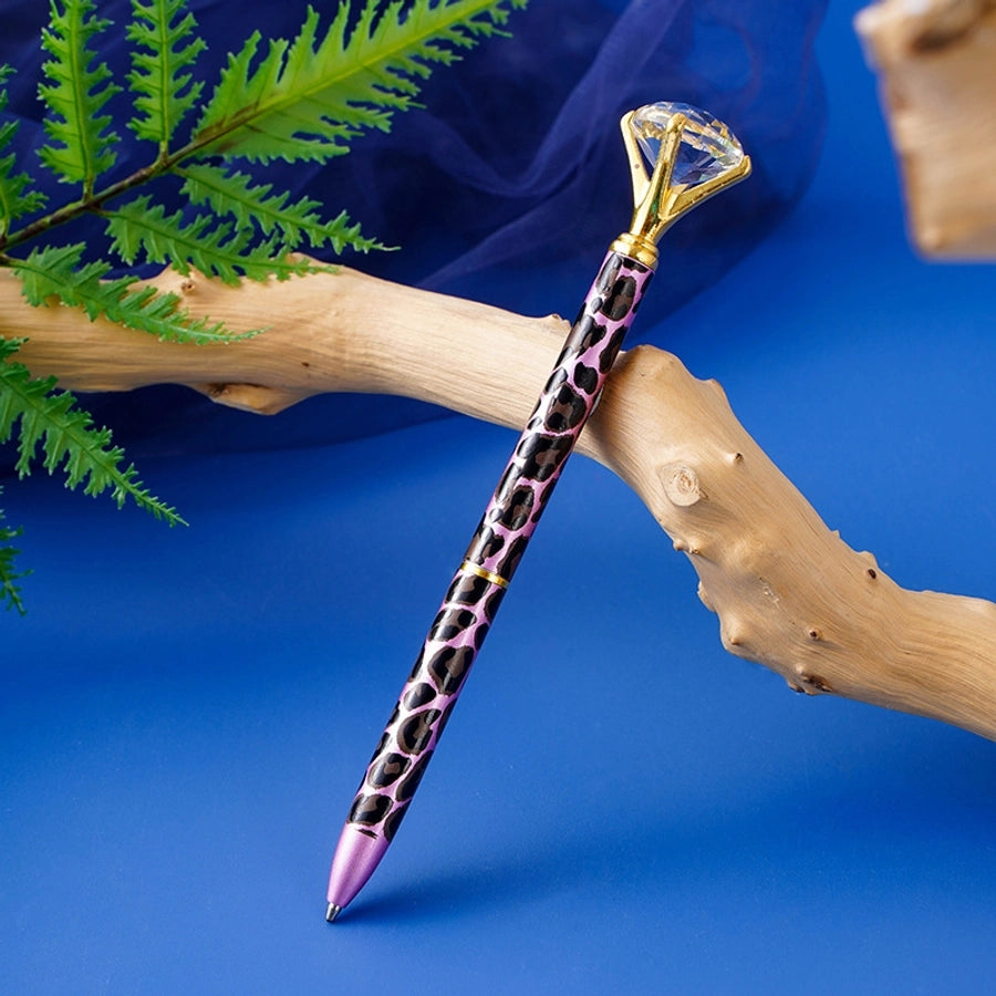 Leopard diamond metal ballpoint pen