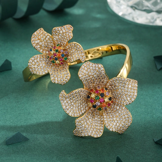 Zirconium Flower Bangle