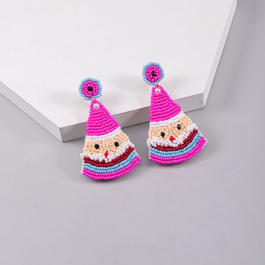 Holiday PINK Tree Drop Earrings