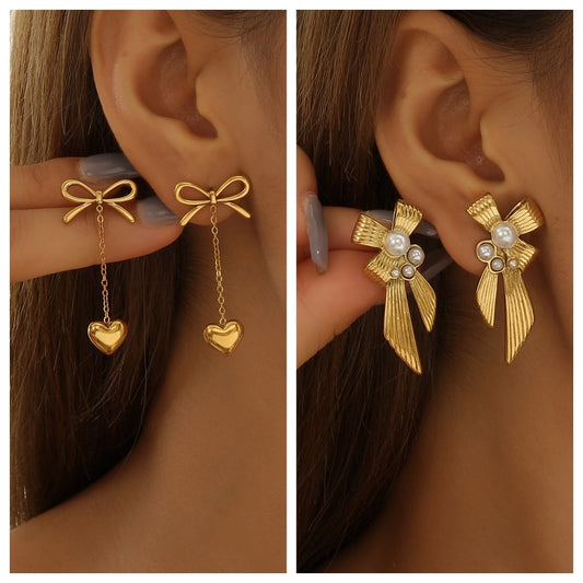 Gold Drop Earrings (18K Gold Plated)