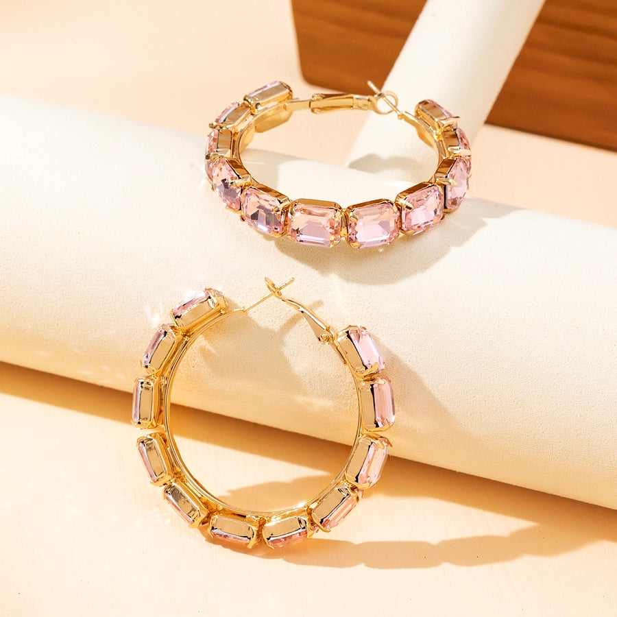 Rhinestones hoop earrings