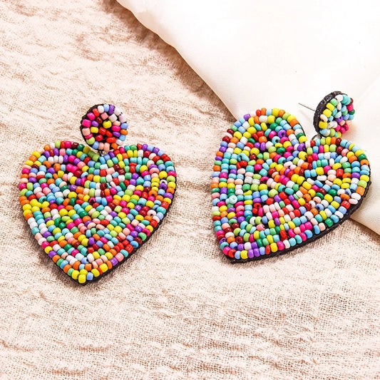 Beaded Inlaid Earrings