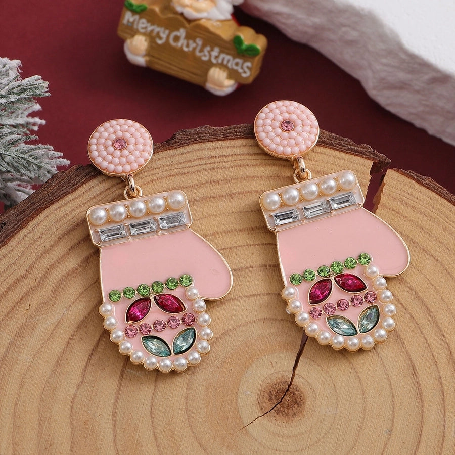 Pink Holiday Earrings