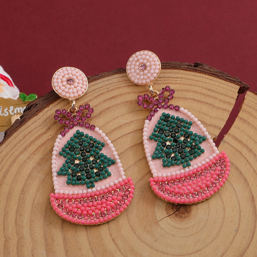 Pink Holiday Earrings