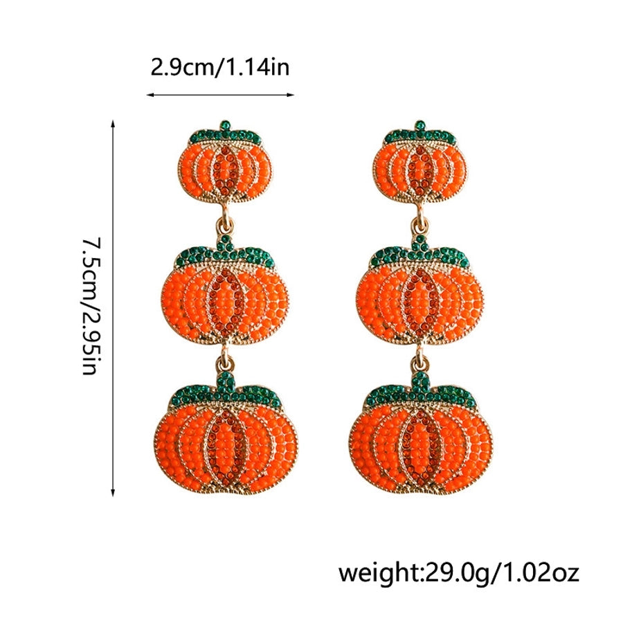 Pumpkin Bead Drop Earrings