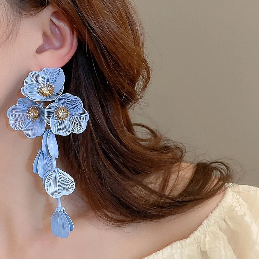 Flower Petal Tassel Earrings