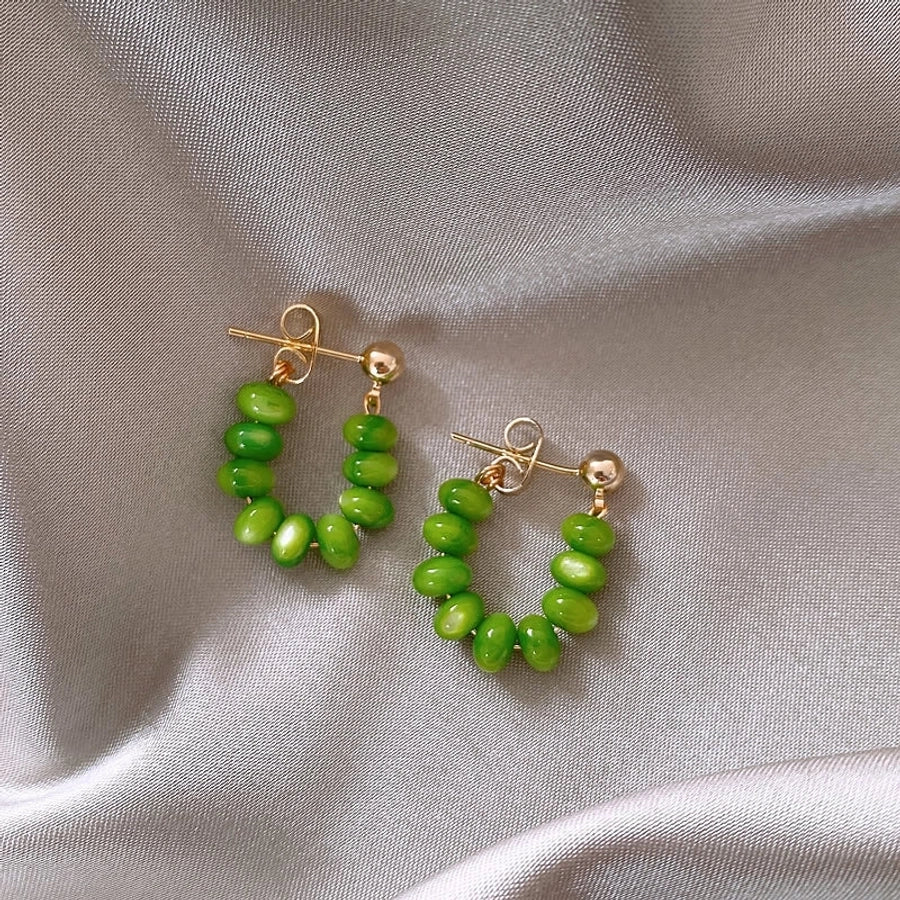 Green Rhinestones earrings