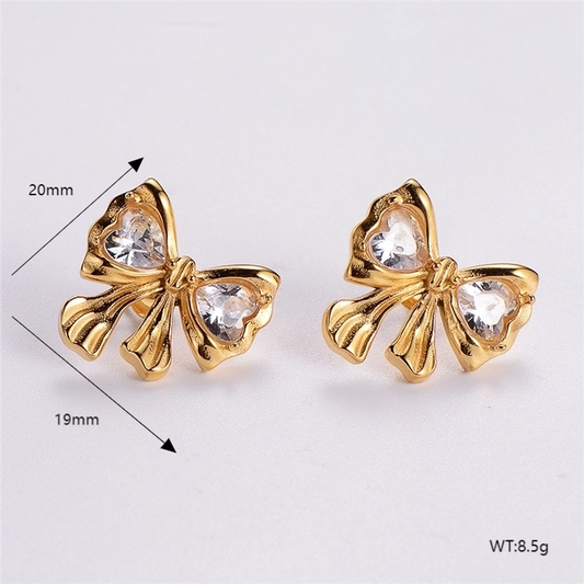 Pearl-Gold Plated Ear Studs-24k Gold Plated